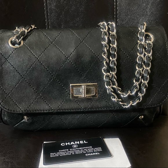 rare Chanel reissue flap bag caviar with card & copy of original receipt - Picture 12 of 16